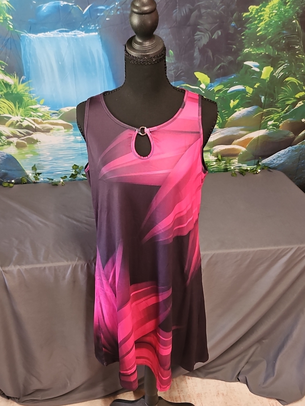 Unbranded Pink And Black Sleeveless Dress